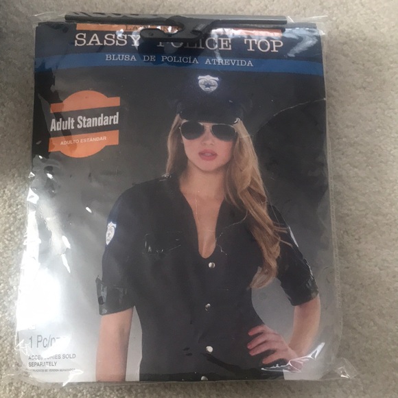 Halloween Police Woman Costume Top and accessories - Picture 2 of 2